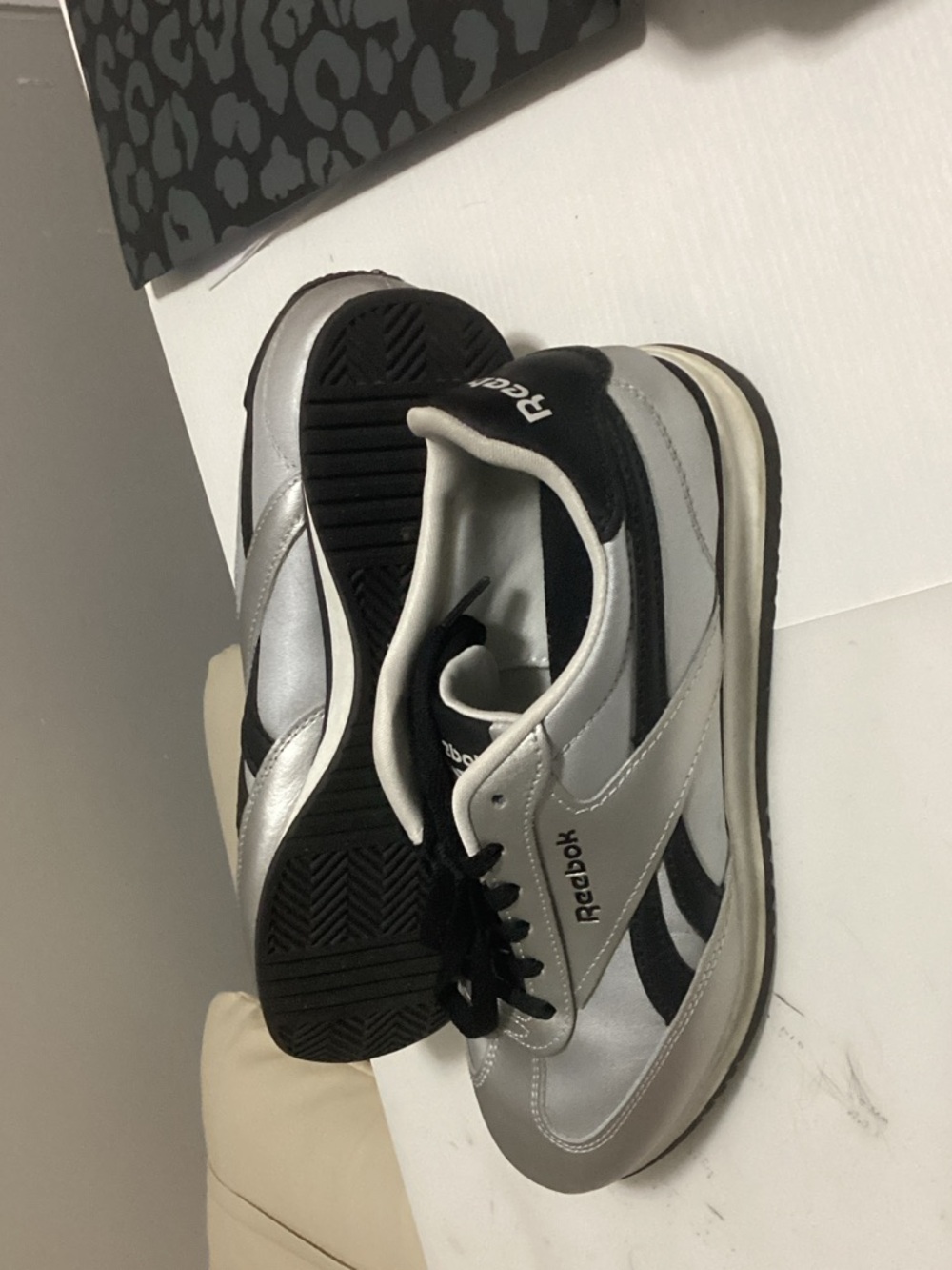 Reebok Men’s Silver & Black Retro Runner Sneakers